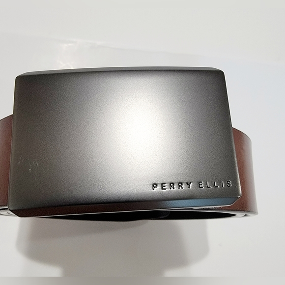 PERRY ELLIS PORTFOLIO Men's Plaque Reversible Belt - Picture 4 of 11